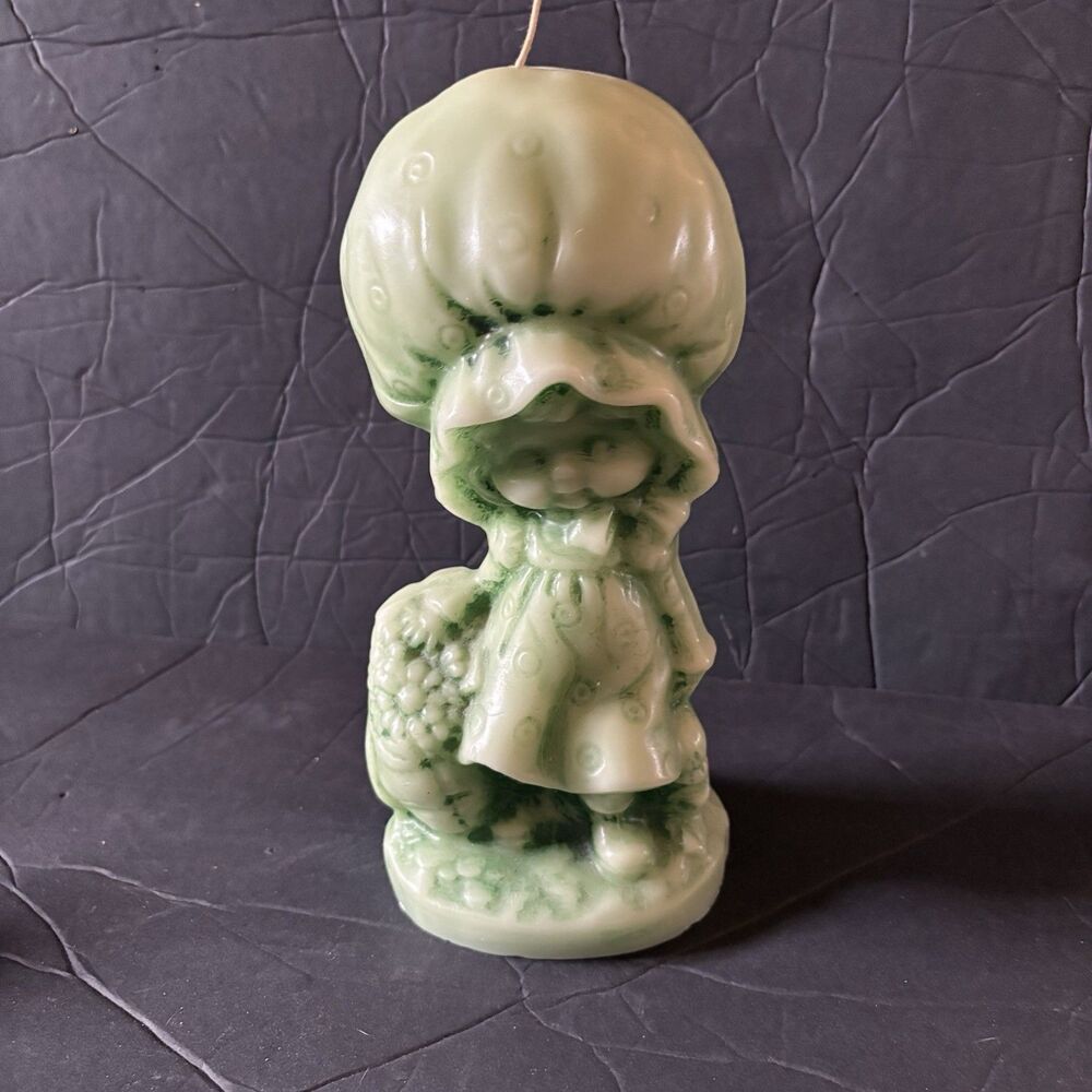 Vintage 1980s Hallmark Holly Hobby Green 9.5" Candle Unused Wick
